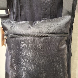 Back side of Black self print side bag