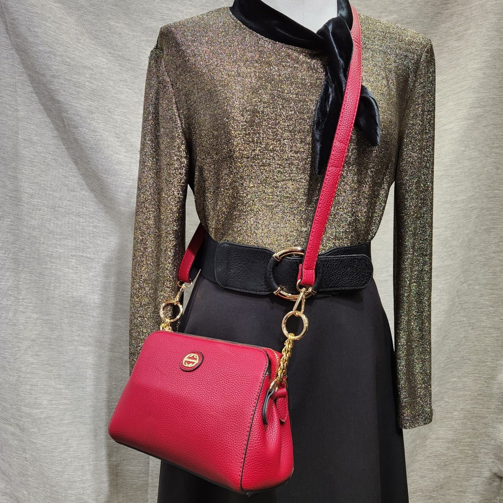 Red side bag with two straps