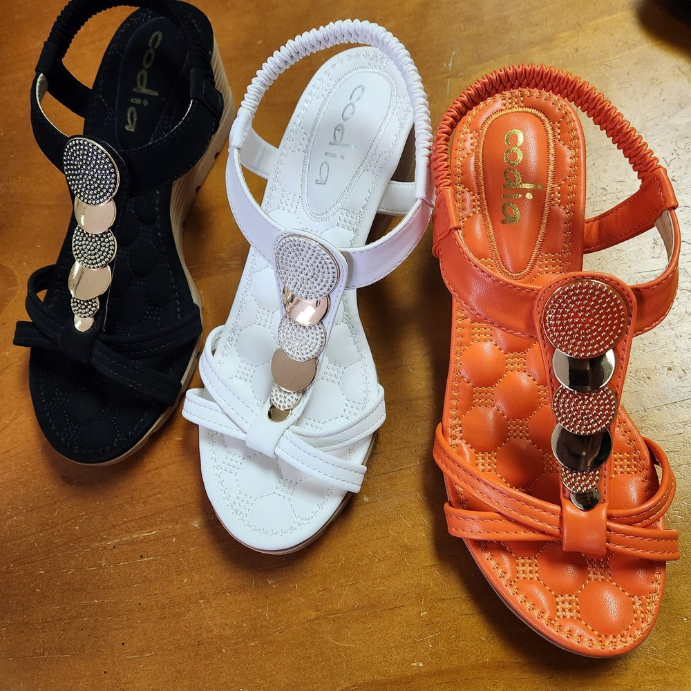 Top view of orange sandal