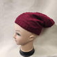 Alternative view of Beanie cap in burgundy with lining