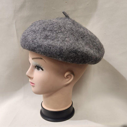 French beret cap in dark grey