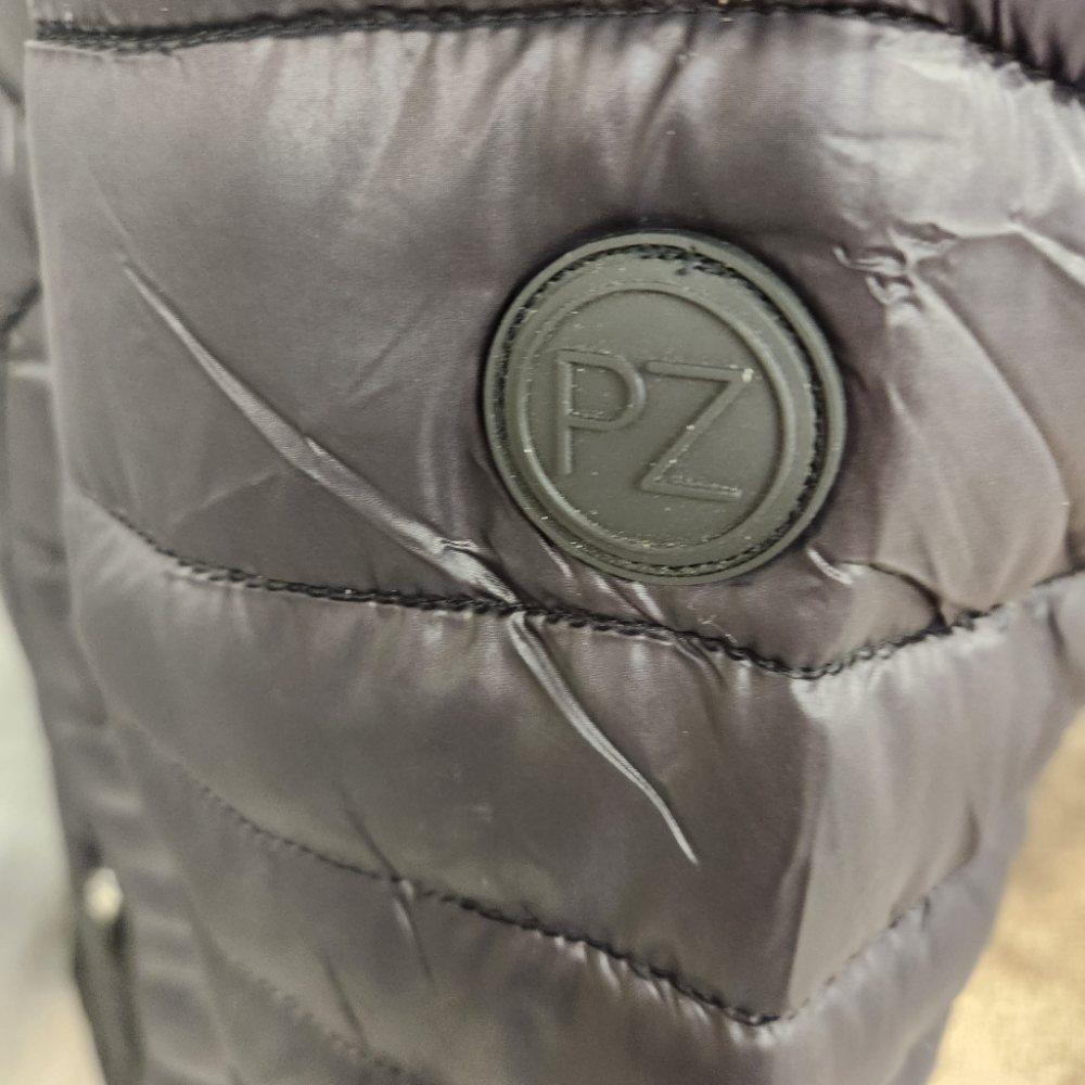 Point zero logo on black ultra light jacket