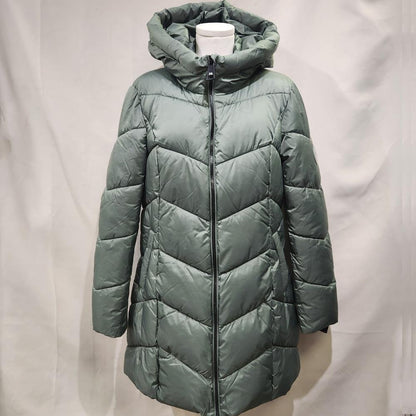 Moss colored Point Zero eco-down winter puffer jacket