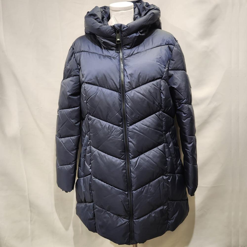 Navy colored Point Zero eco-down winter puffer jacket