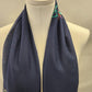 Alternative view of Blue summer scarf with colorful embroidery