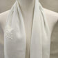 Alternative view of white summer scarf with embroidery