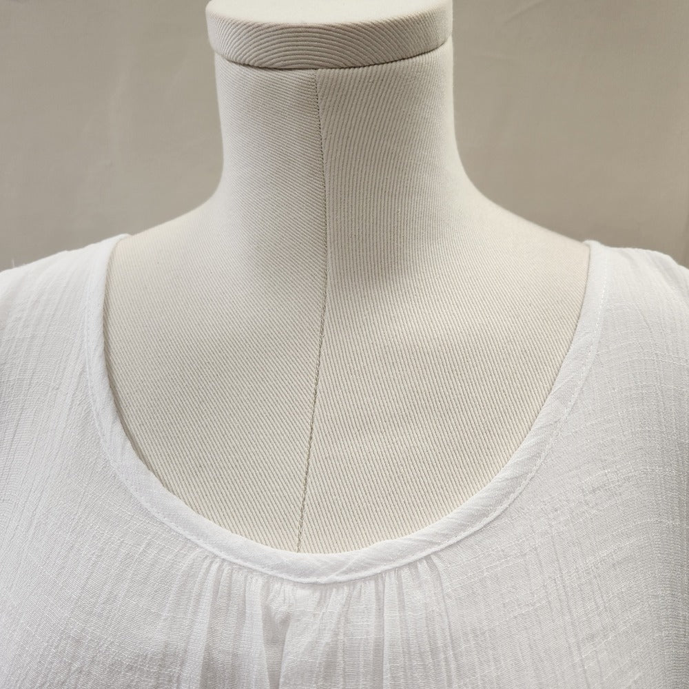 Pleated white casual summer top
