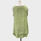 Rear view of Light green layered sleeveless summer top 