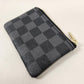 Black and grey checkered print coin purse