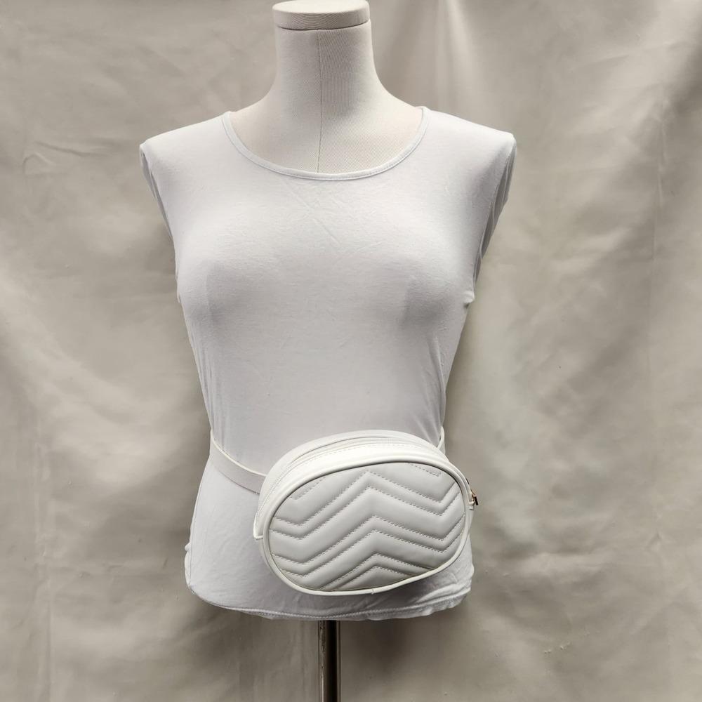 Alternative view of Trendy white belt with pouch