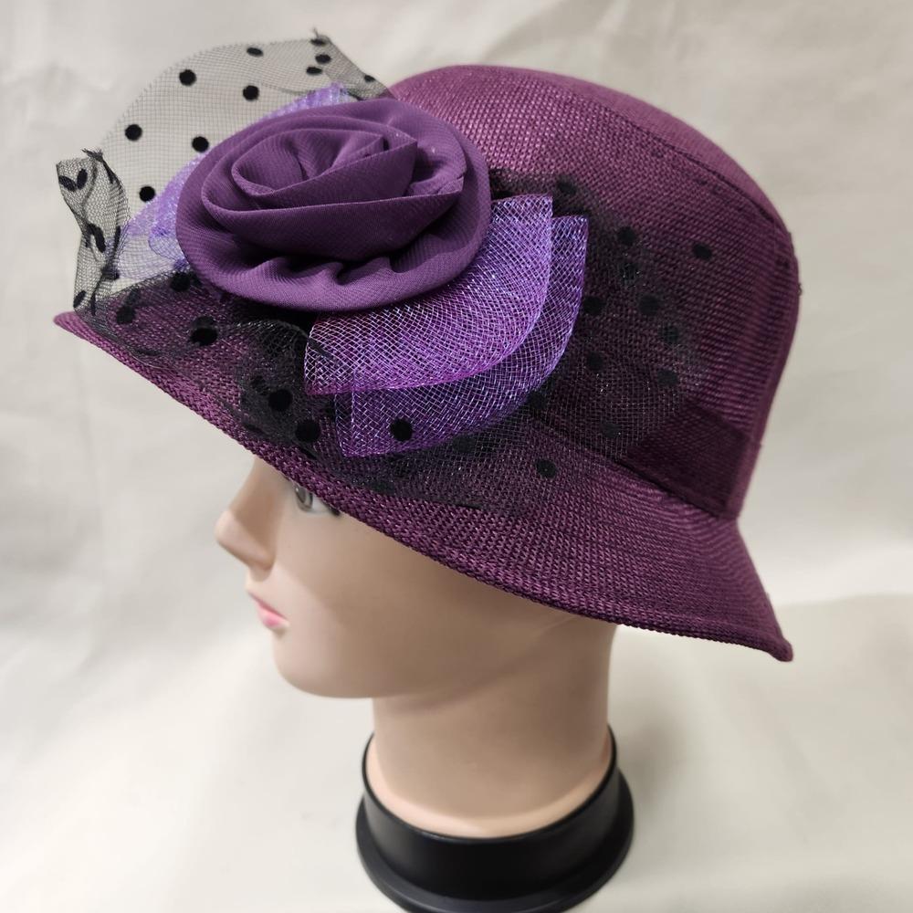 Cloche hat in purple