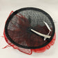 Allegator clip provided with black and red fascinator