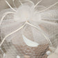 Detailed top view of Classic fascinator in white with veil