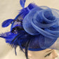 Another detailed view of blue fascinator