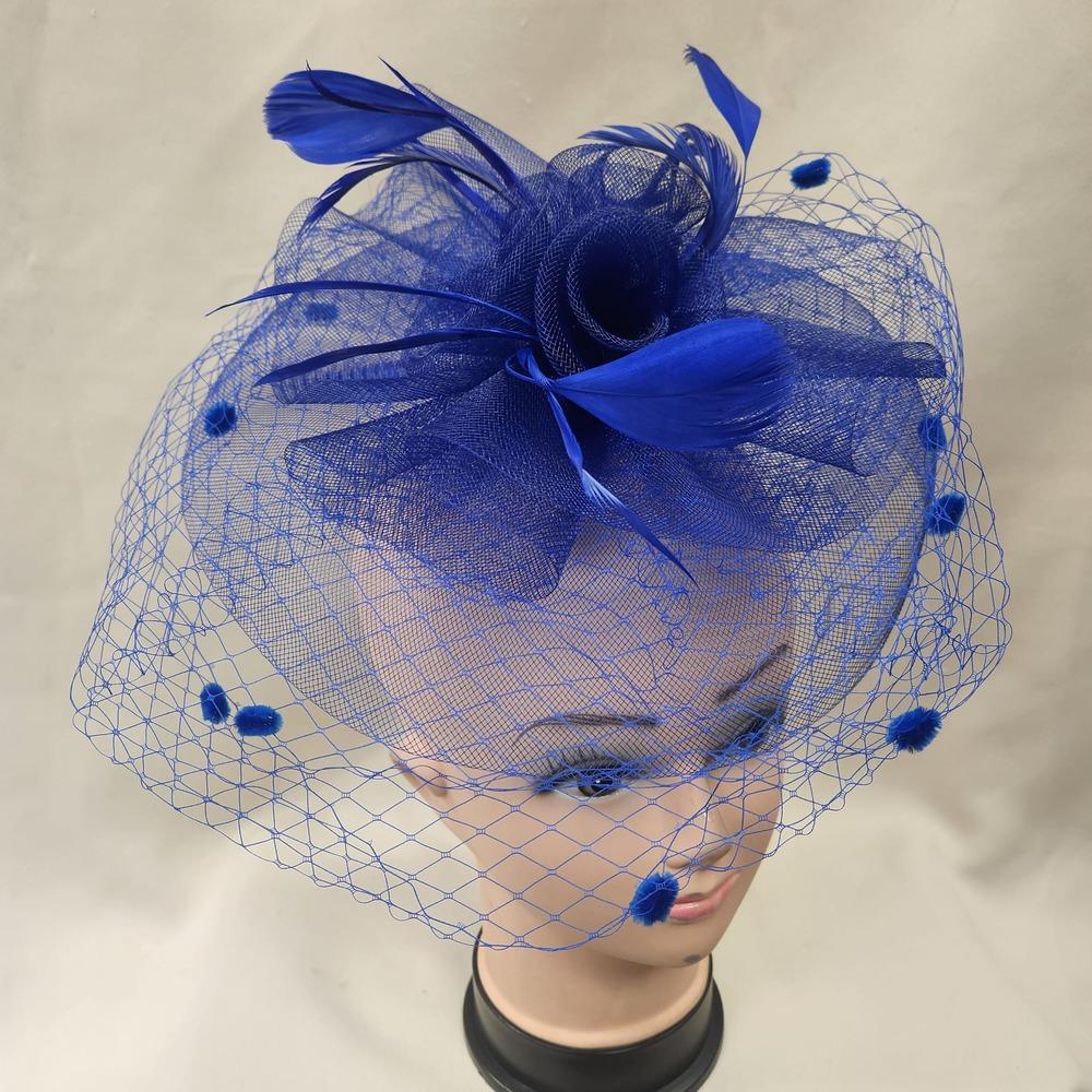 Fascinator Hats or Fascinators Classic fascinator in purple with veil