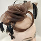 Detailed top view of Brown fascinator