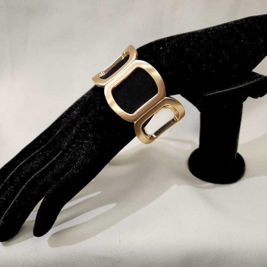 Modern design dull gold hinged bracelet