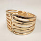 Another view of Modern broad cuff gold hinged bracelet