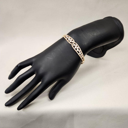 Stone embellished dainty gold bracelet