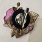 Rear view of dual purpose lavender brooch and hair clip