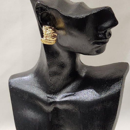 Textured open hoop earrings