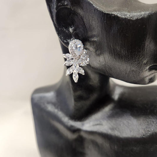 Sparkly stud earrings with clear stones