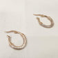 Mid size gold hoops with stones and saddle back post