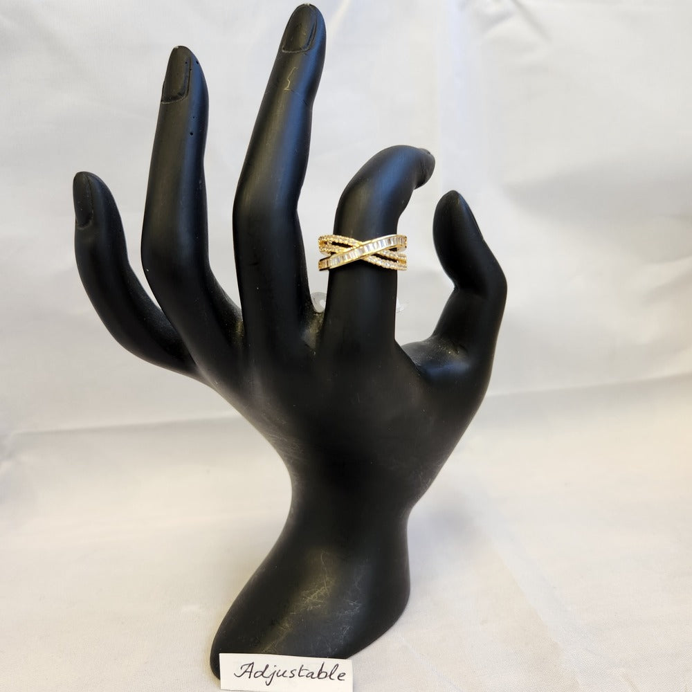 Multi strand ring displayed on a mannequin stand
