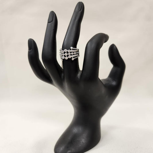 Classic multiple strand ring with cubic zirconia