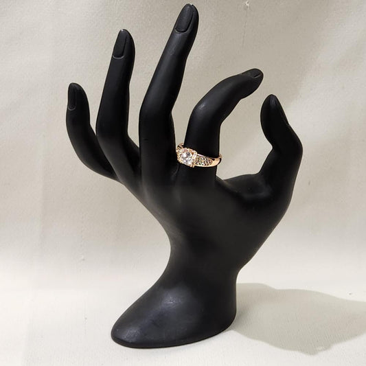 Exquisite gold color ring with round center stone