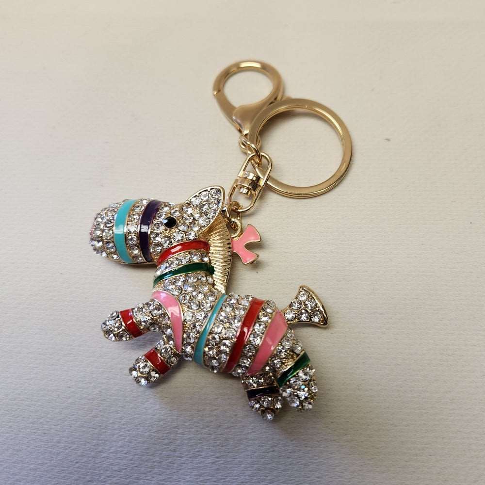 Detailed view of Colorful pony shaped purse charm