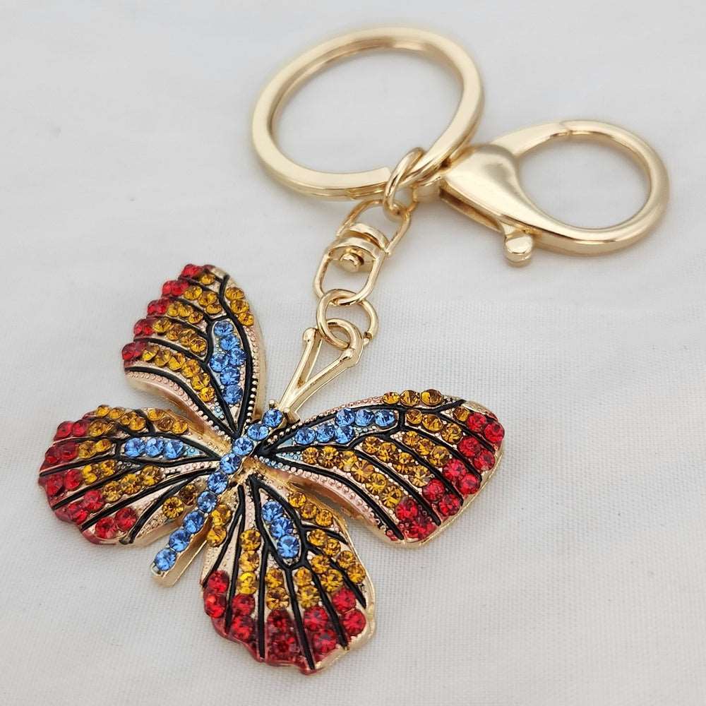 Bright colorful butterfly shaped purse charm