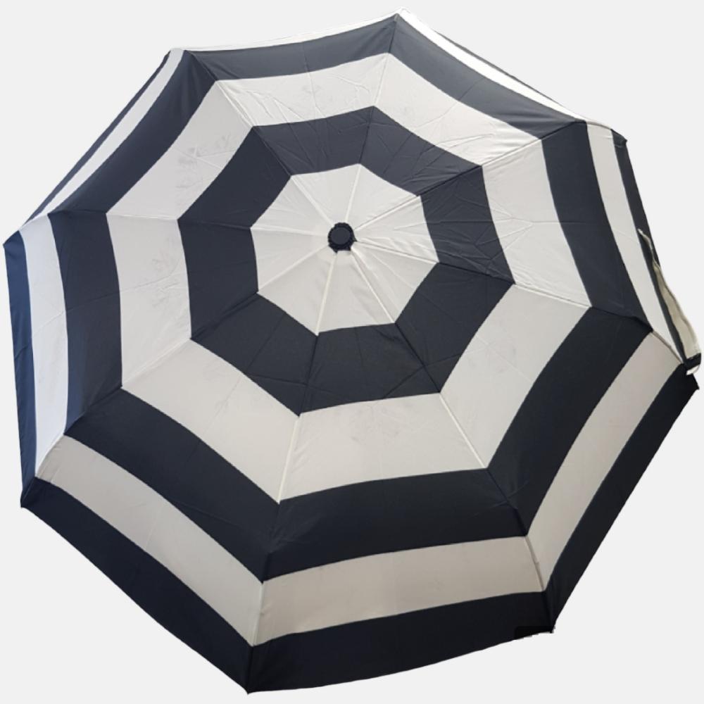 Striking black & white striped umbrella when opened
