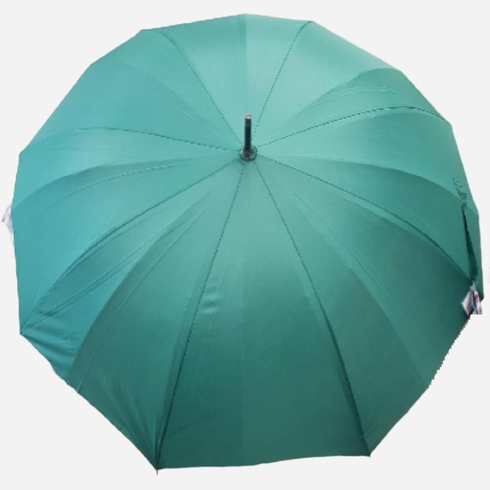 Outer solid green colored outer canopy of umbrella