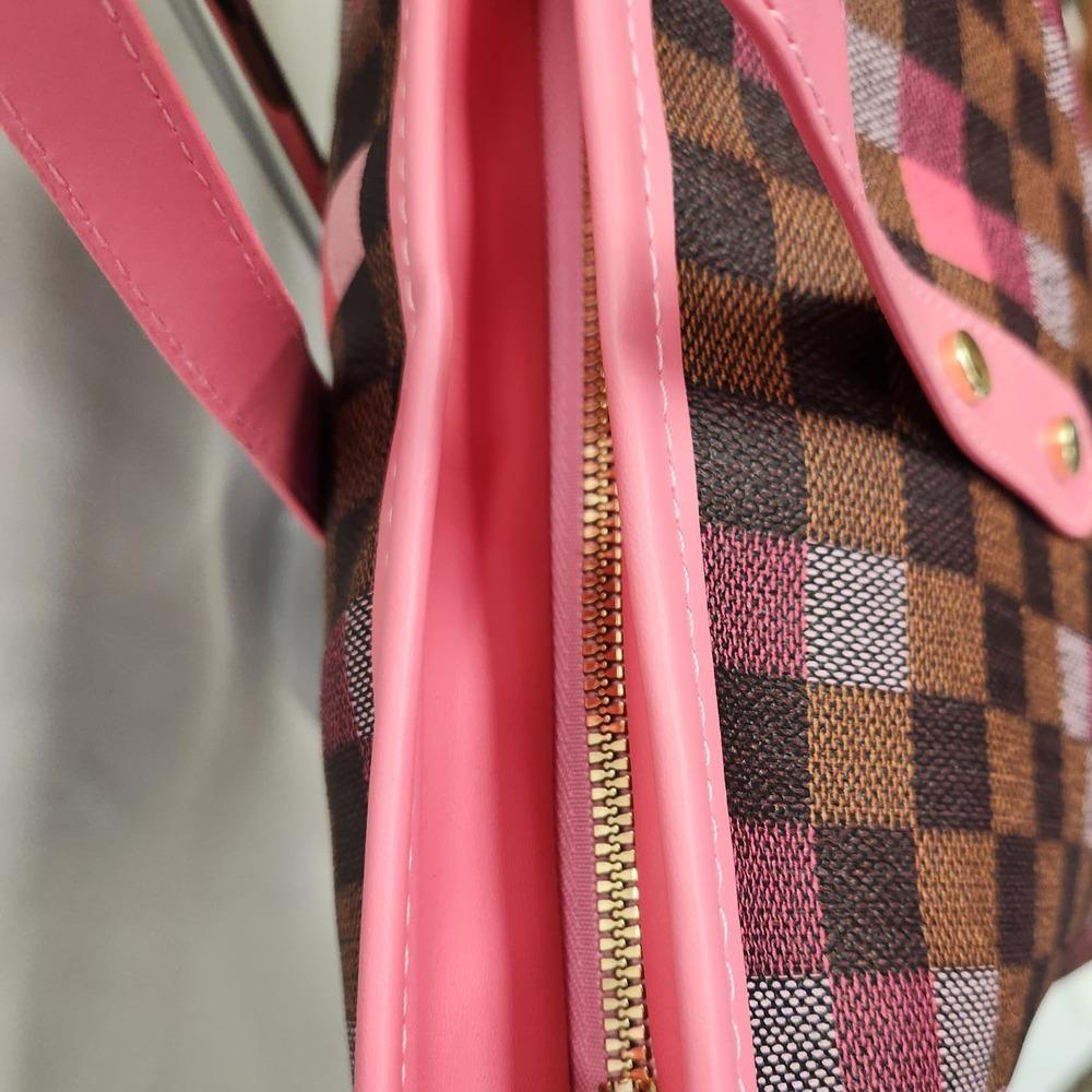 Multicolored checkered print handbag