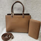 Another view of Elegant handbag in shades of brown with wallet