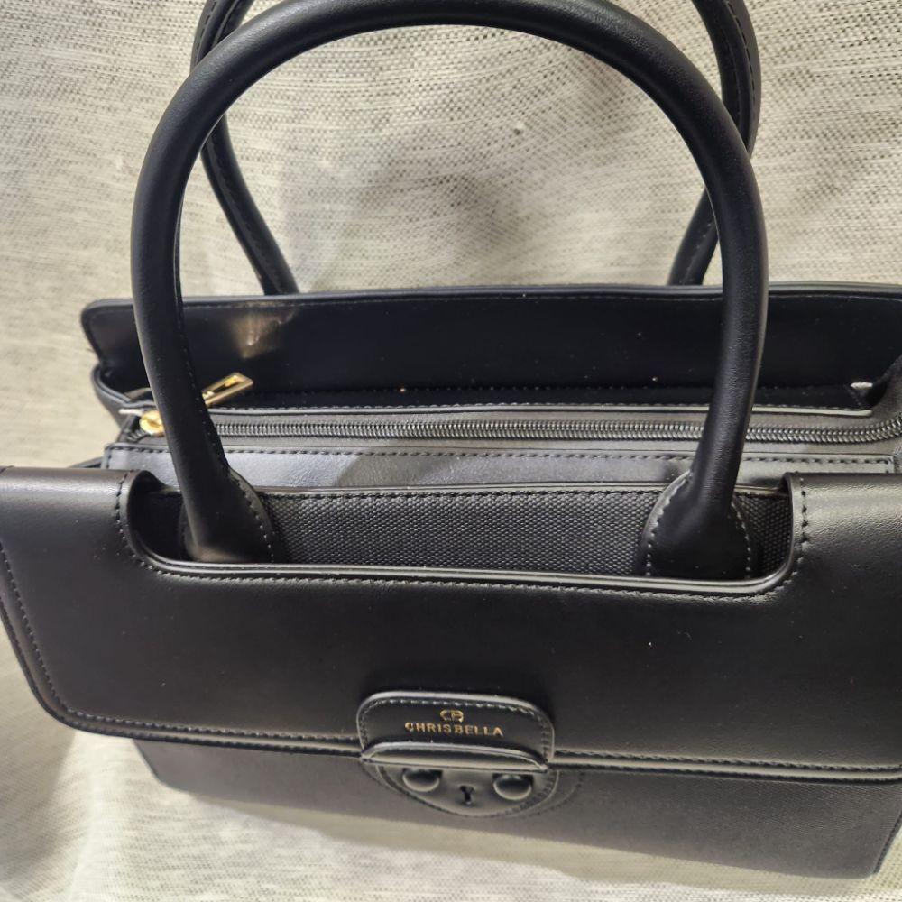 Top view of Elegant black handbag