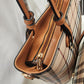 Gold color zip driver of plaid pattern handbag