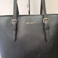 Detailed front view of Black David Jones handbag 