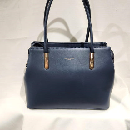 Mid size blue colored handbag