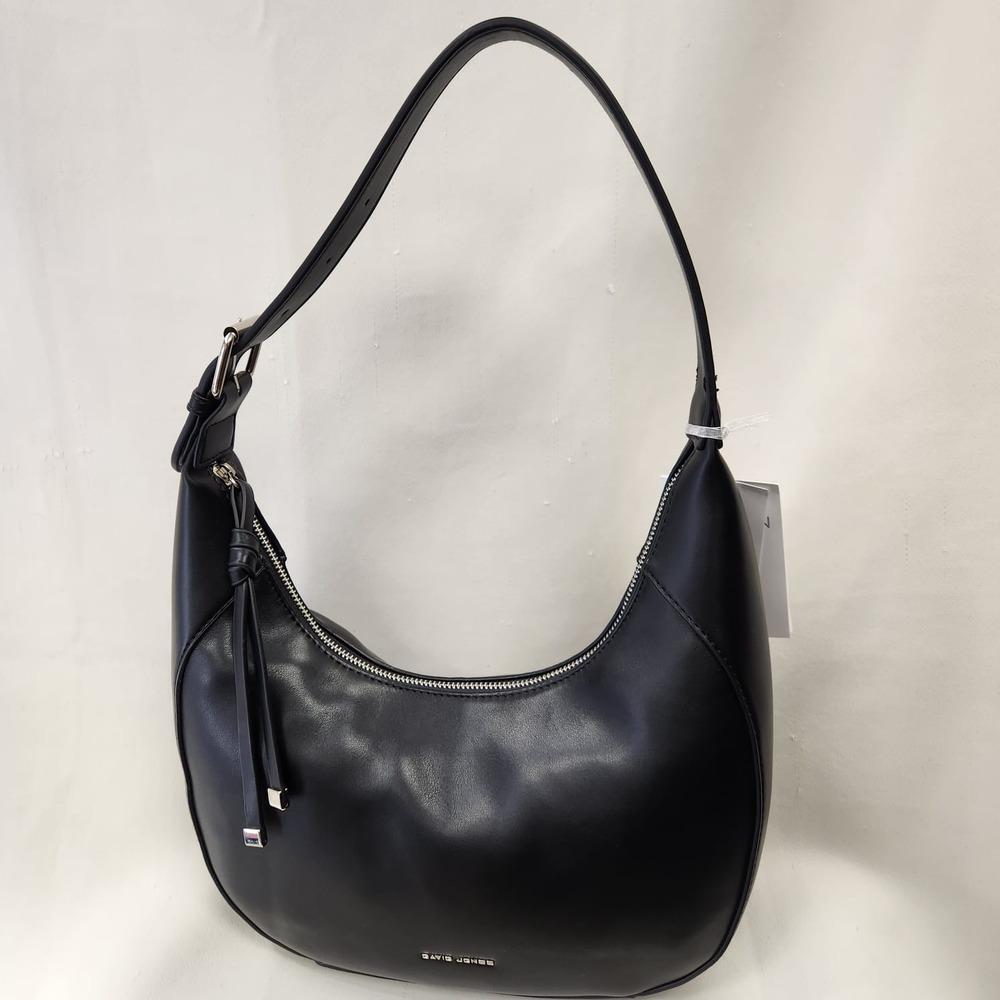 Black small sized hobo style handbag