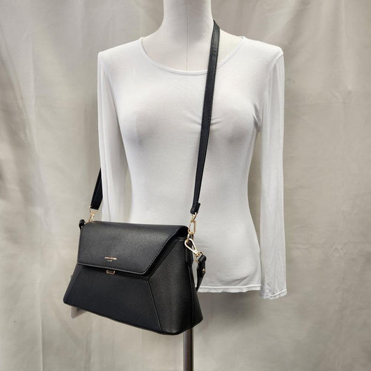 Elegant black handbag with two straps