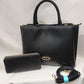 Alternative view of mid size black handbag with wallet