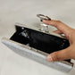 Elegant silver party purse when opened