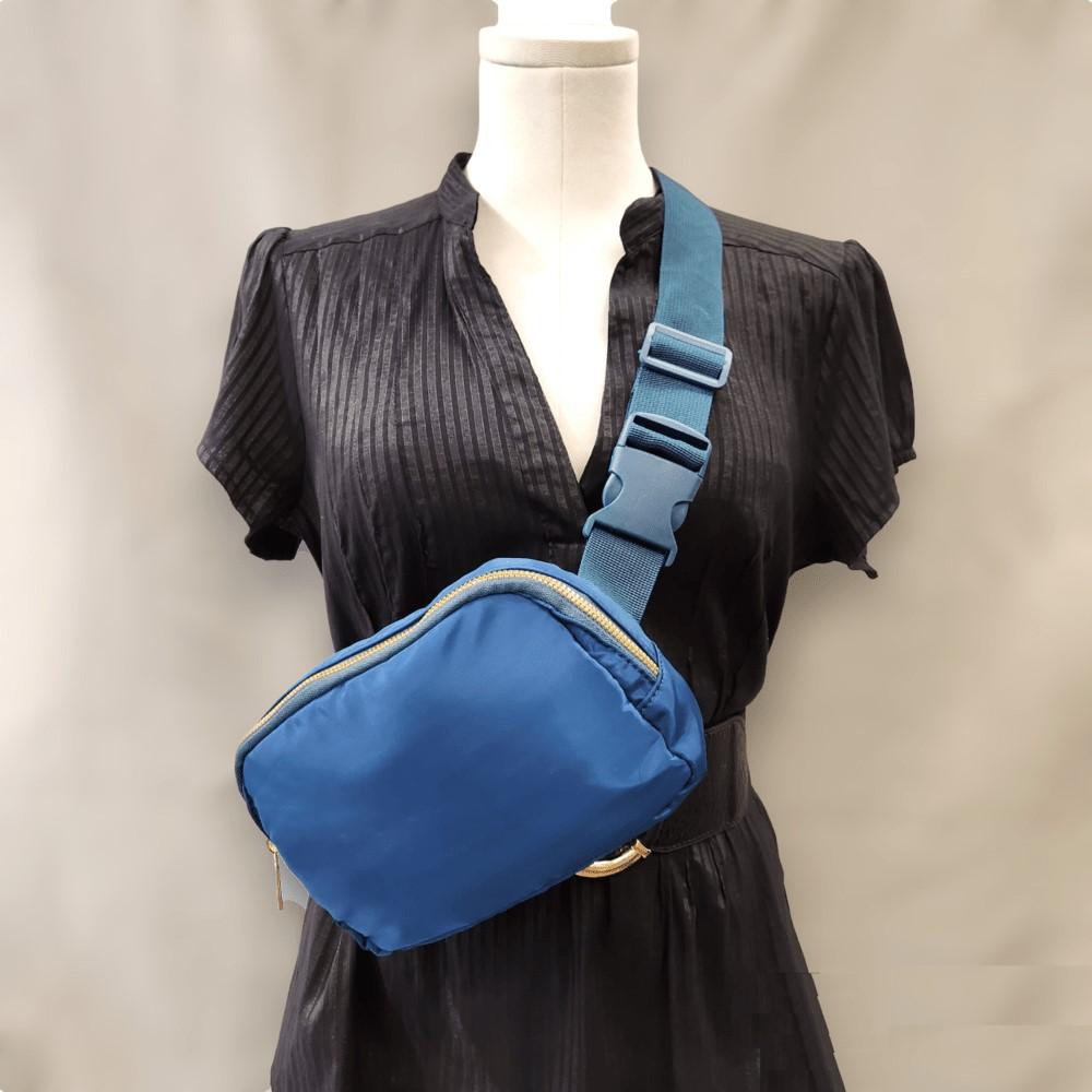 Microfiber side bag in blue color