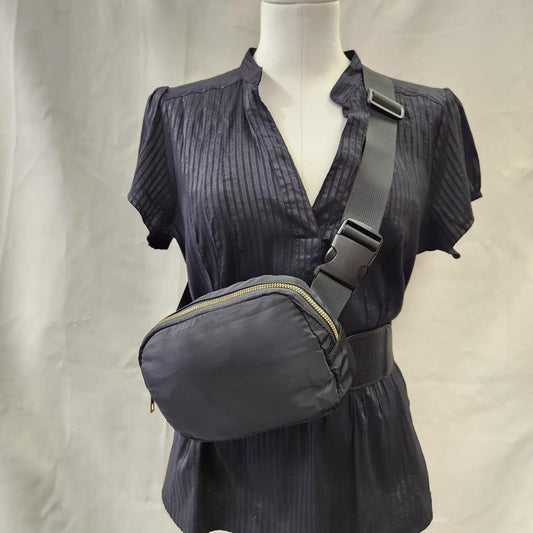 Microfiber side bag in black color