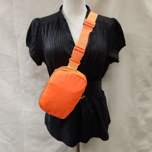 Microfiber side bag in orange color