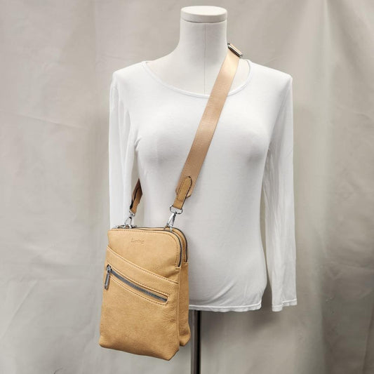 Tan shade side bag with multiple pockets