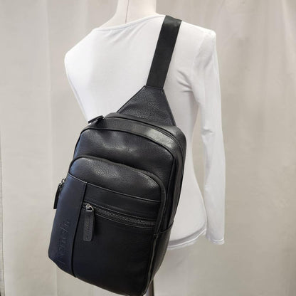 Alternative view of black sling bag 