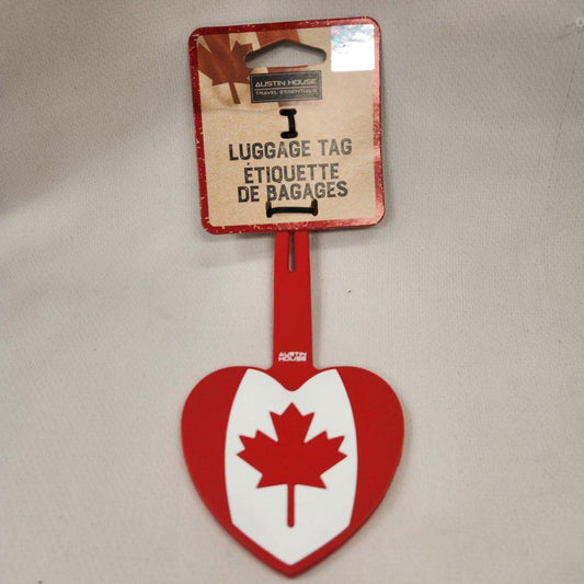 Front view of Heart shaped Luggage tag 